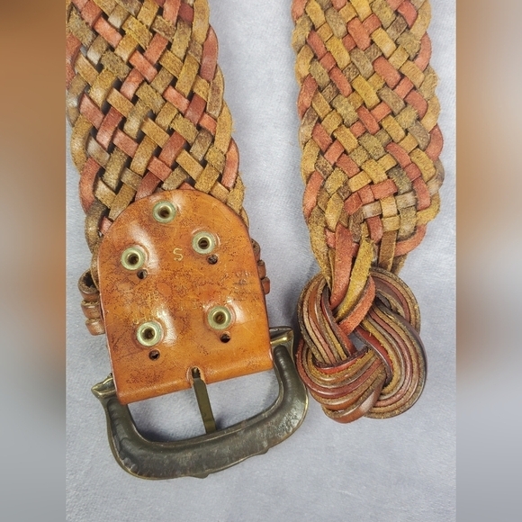 Vintage 80s 90s Woven Wide Waist‎ Belt Made in Italy Size S - Picture 9 of 11